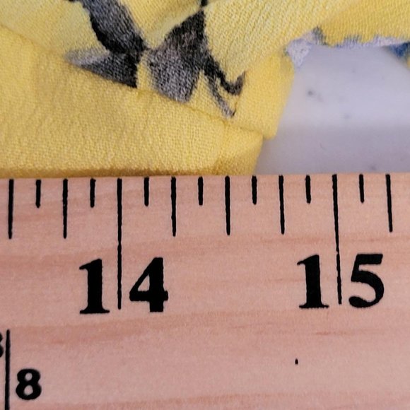 Forever 21 Yellow Floral Front Tie Short Sleeve Mini Dress Women Size S - Picture 4 of 10